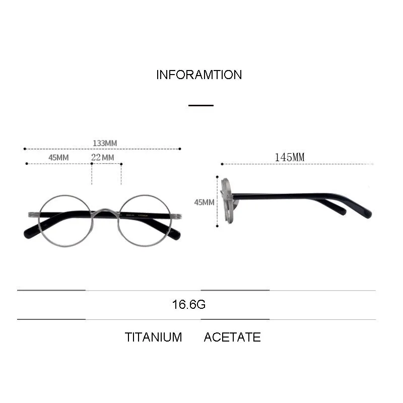 Aissuarvey Full Round Rim Titanium Acetate Frame Unisex Eyeglasses