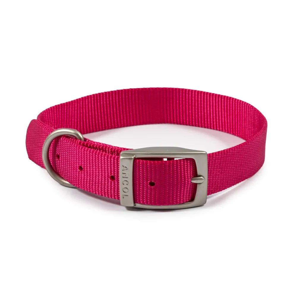 Ancol Viva Nylon Collar Pink 35-43cm Size 4