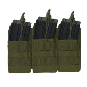 Army OD Green MOLLE Open Top Six Rifle Mag Pouch