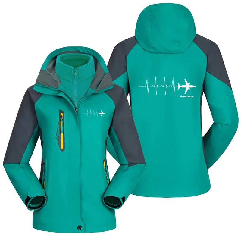 Aviation Heartbeats Designed Thick "WOMEN" Skiing Jackets