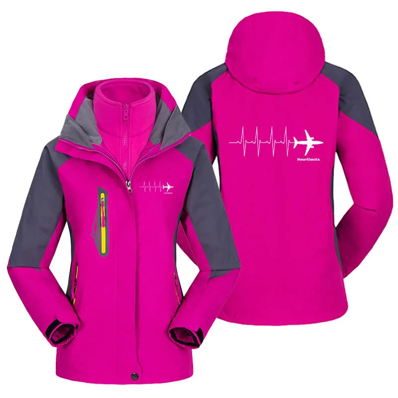 Aviation Heartbeats Designed Thick "WOMEN" Skiing Jackets