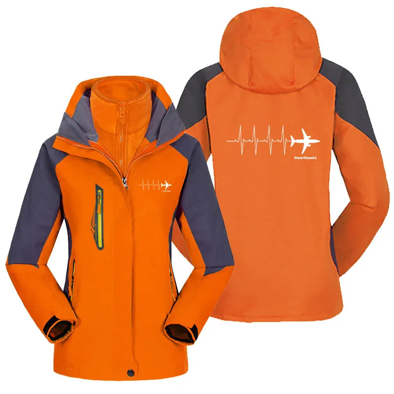 Aviation Heartbeats Designed Thick "WOMEN" Skiing Jackets