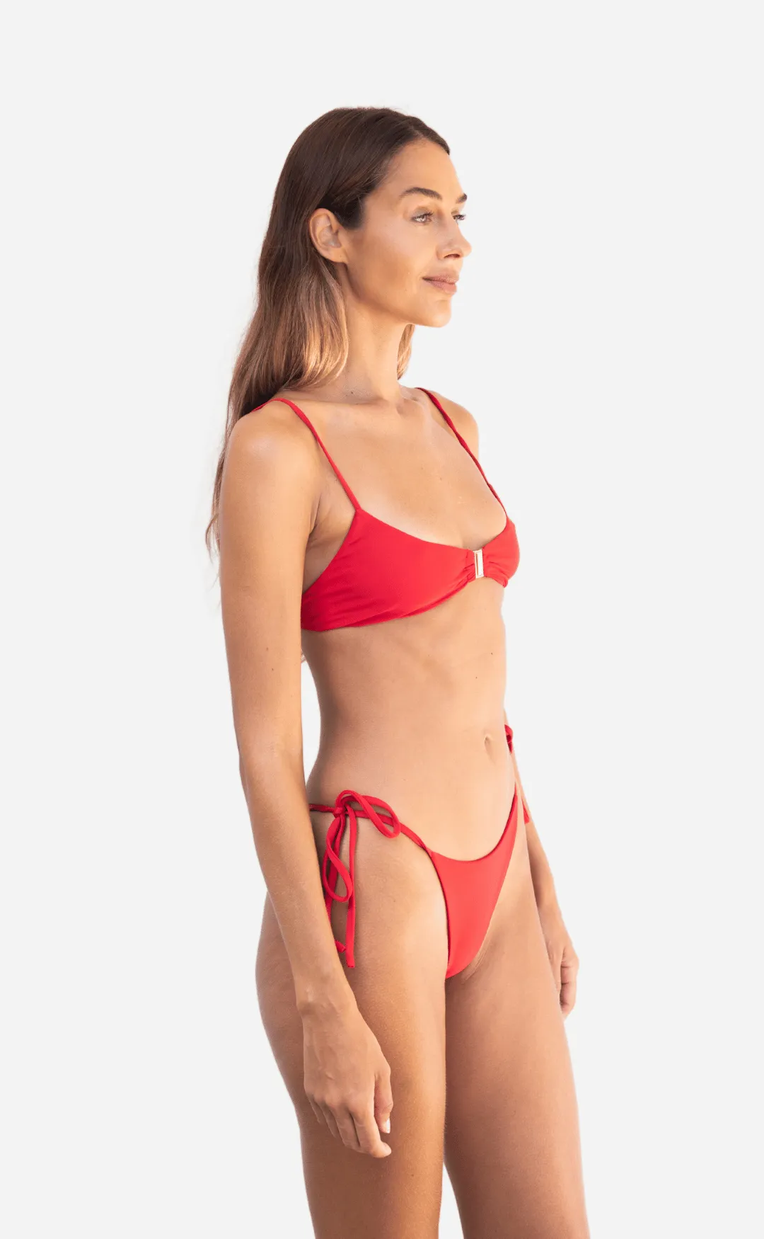 Bare Scarlet Red - Tie Side Bikini Bottoms