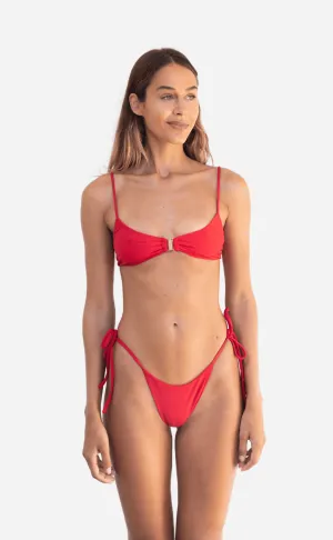 Bare Scarlet Red - Tie Side Bikini Bottoms