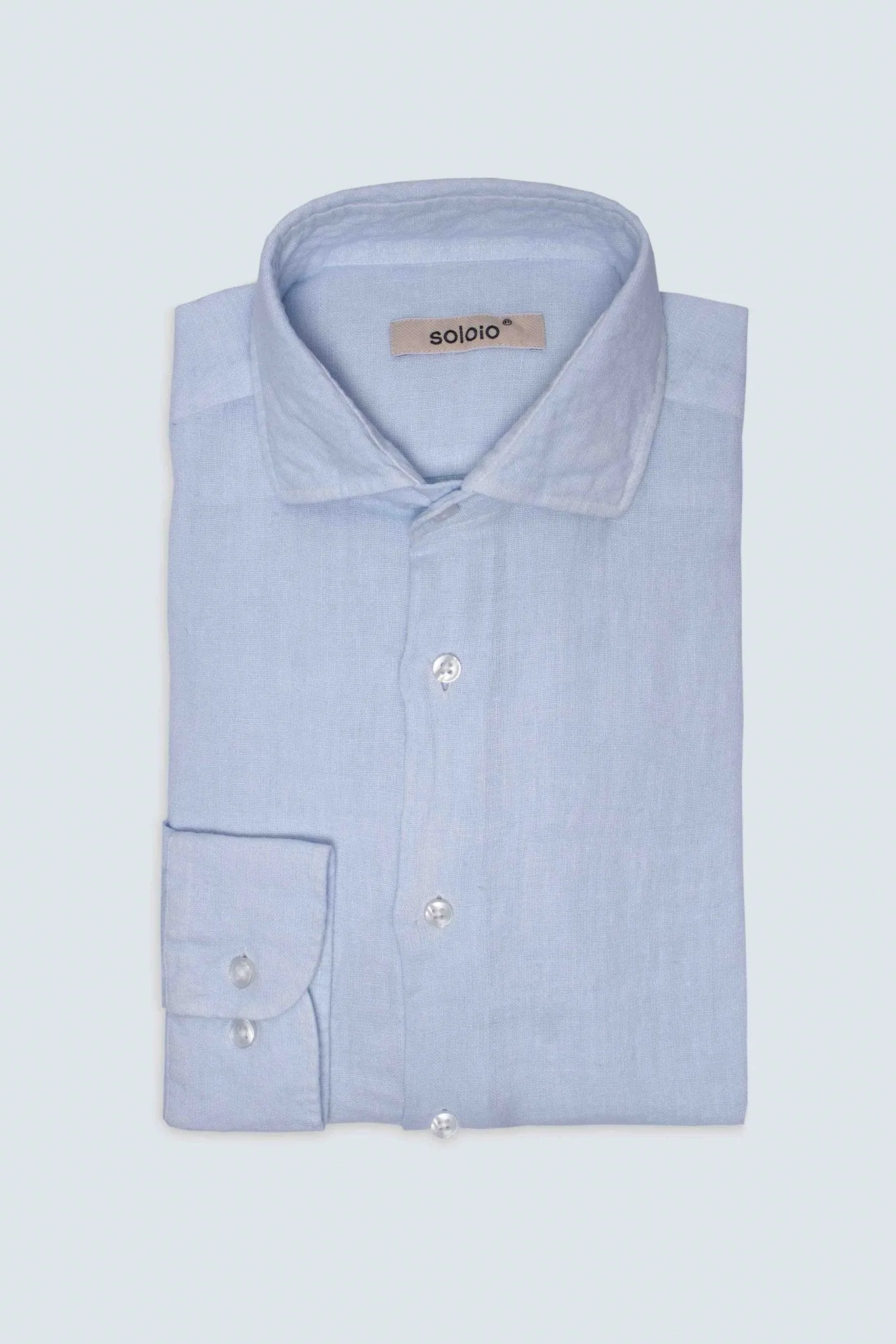 basic linen shirt light blue powder