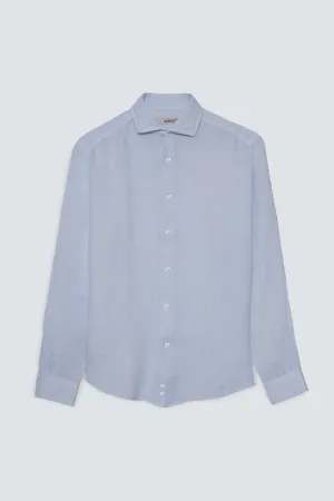 basic linen shirt light blue powder