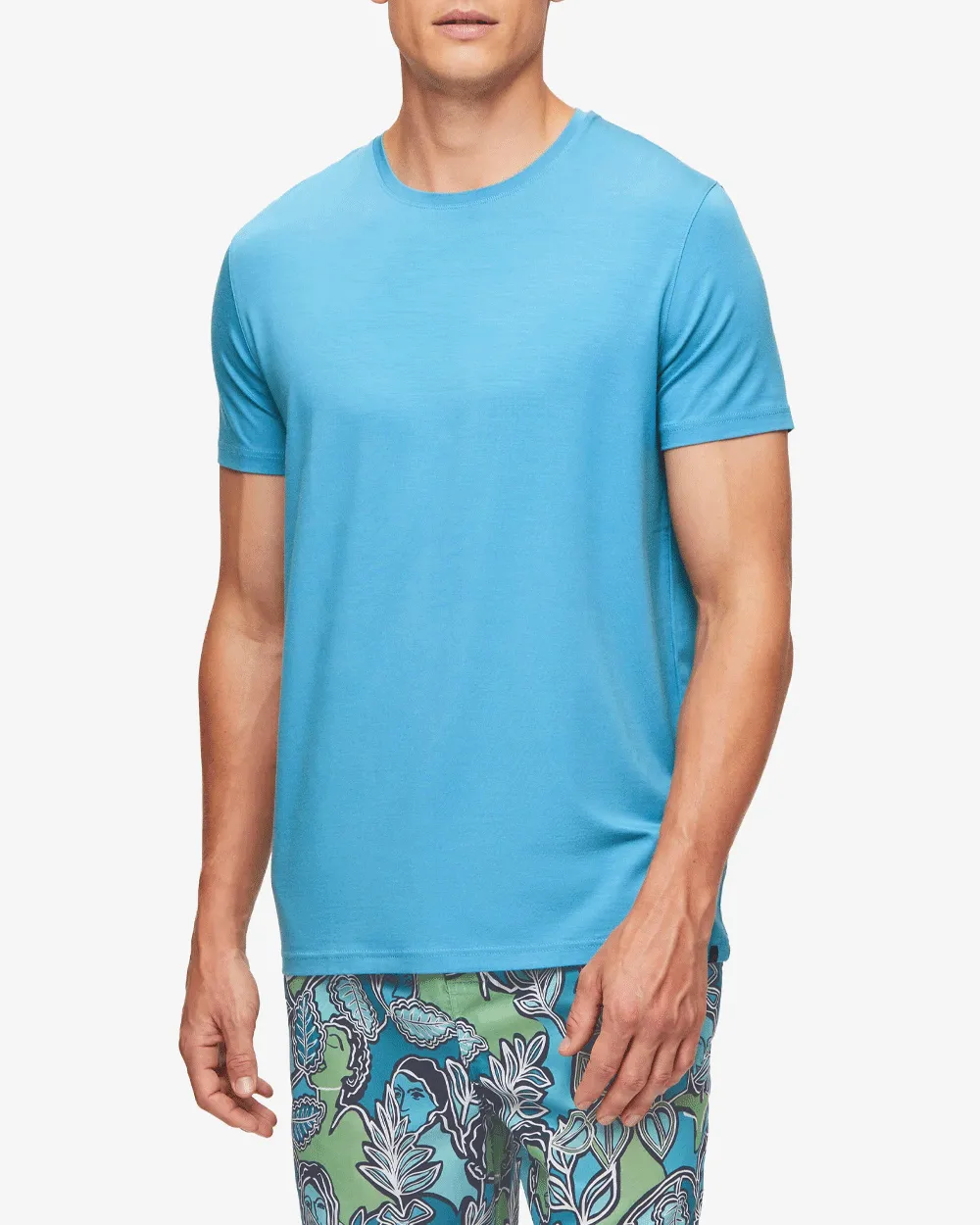 Blue Micro Modal Short Sleeve T-Shirt