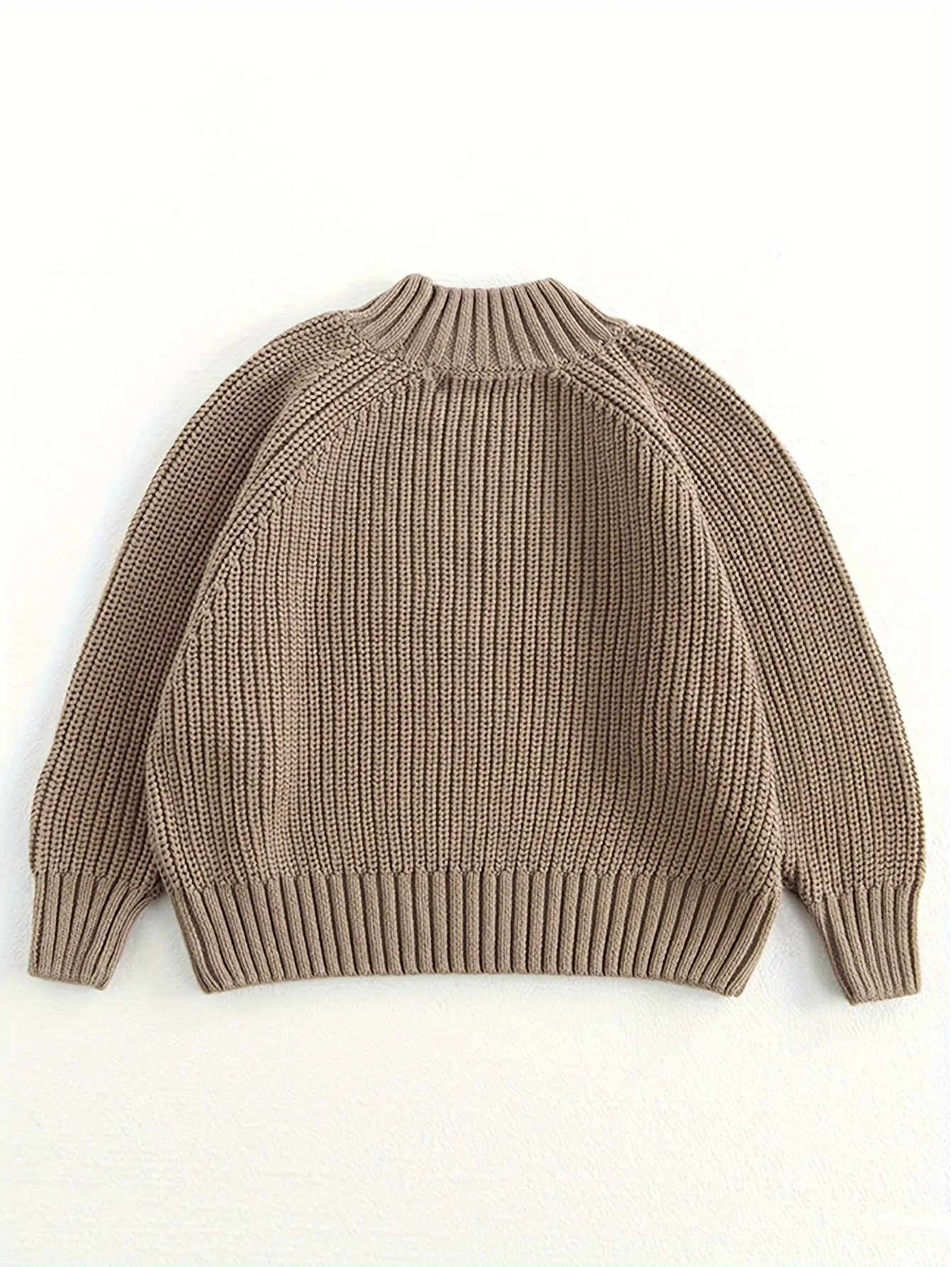 Boys Thick Knit Pullover Turtleneck Sweater, Long Sleeves, Perfect For Autumn And Winter