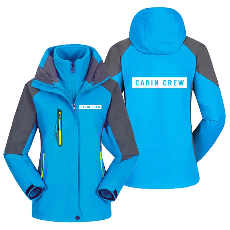 Cabin Crew Text Designed Thick "WOMEN" Skiing Jackets