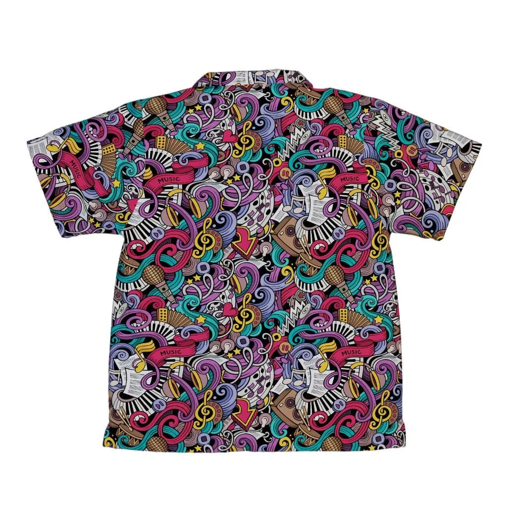 Cartoon Music Doodles Youth Hawaiian Shirt