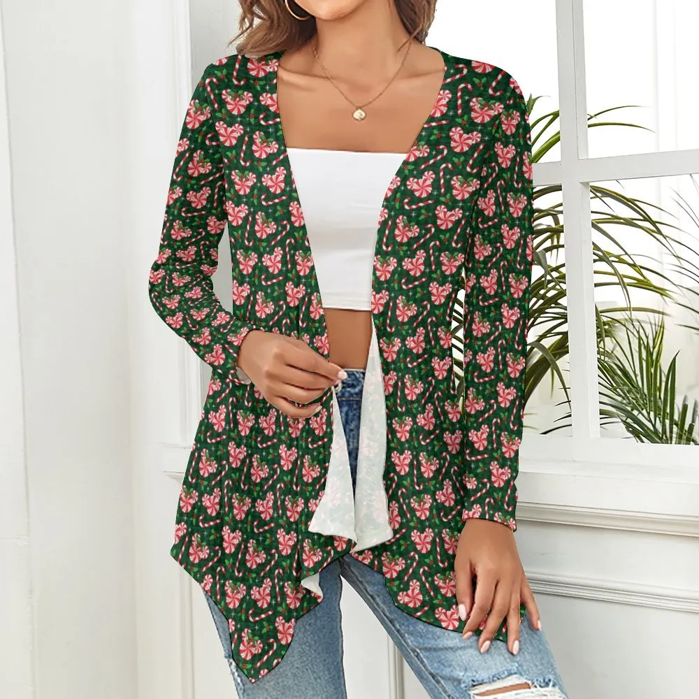 Christmas Peppermint Women's Short Cardigan