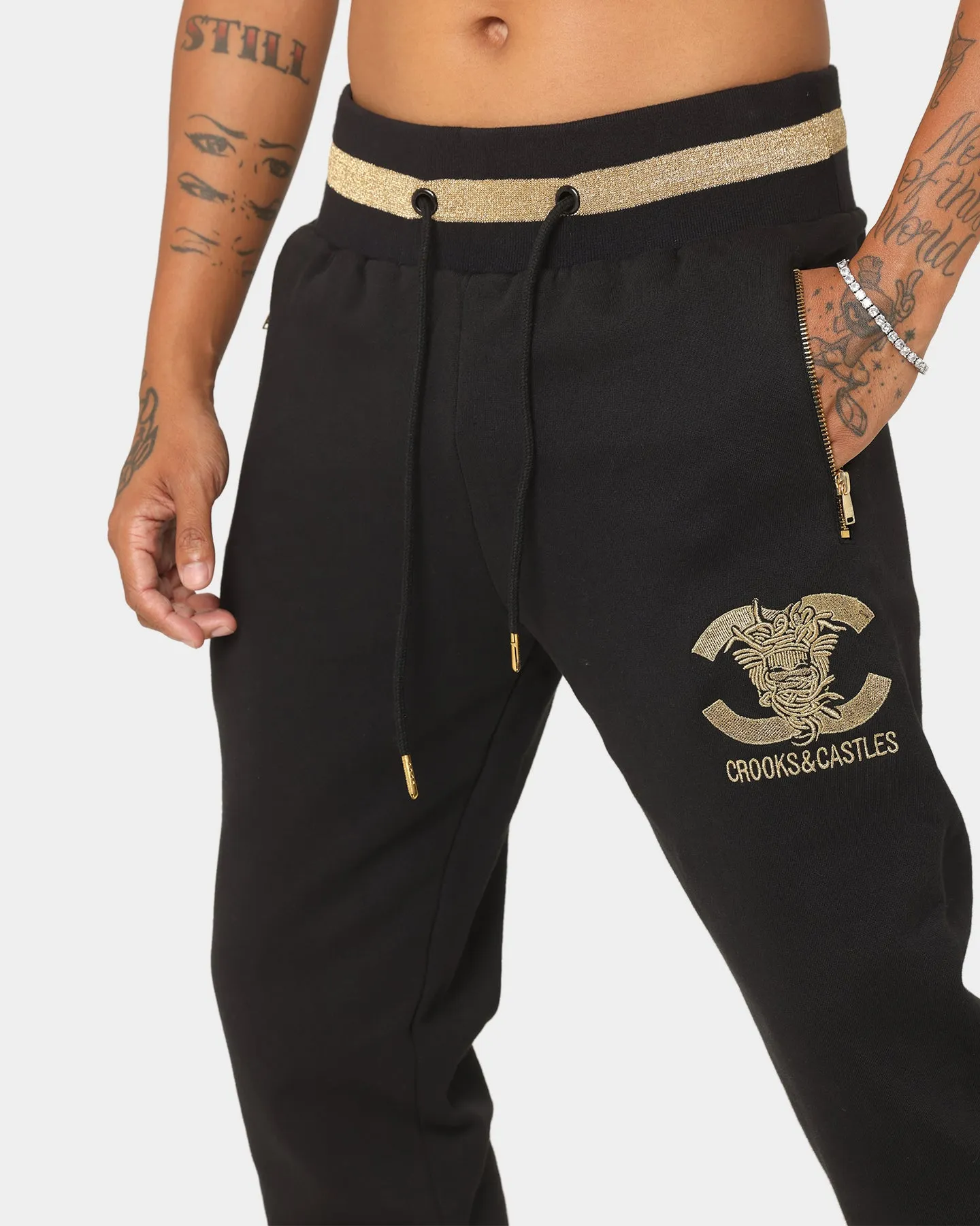 Crooks & Castles Medusa Track Pants Black/Gold