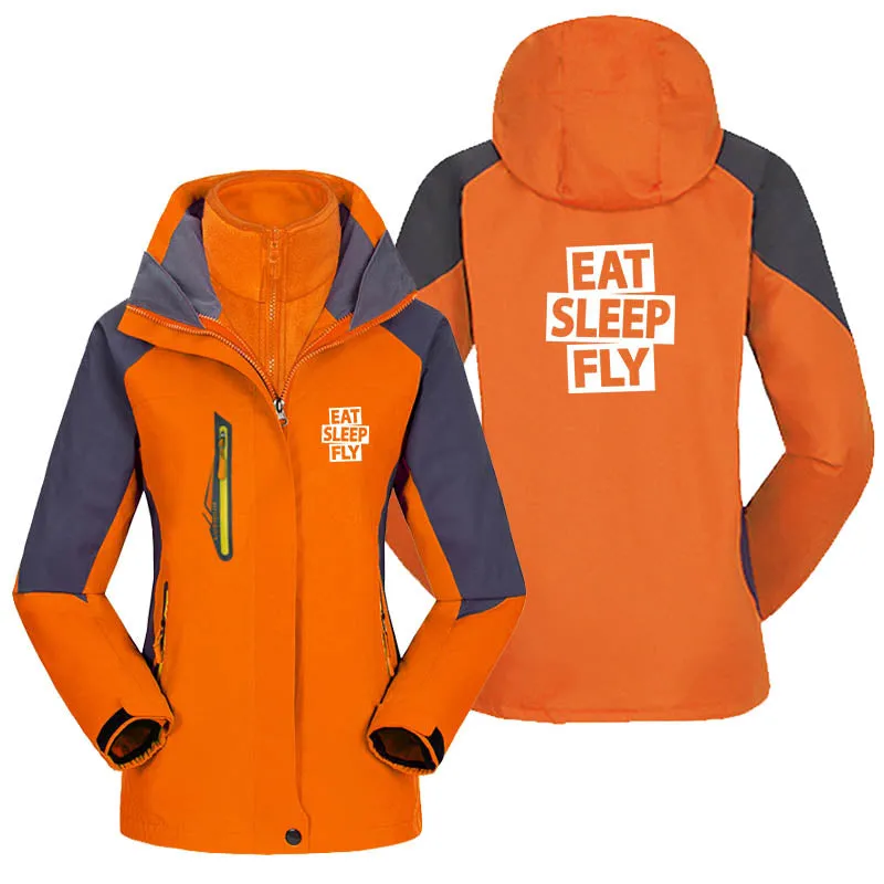 Eat Sleep Fly Designed Thick "WOMEN" Skiing Jackets