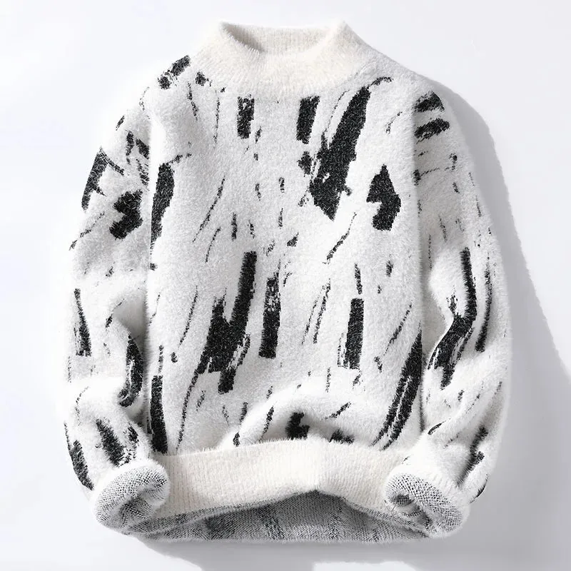 Fashion Sweaters/Male Loose Casual Knitted Pullover Round Neck Sweaters M-3XL