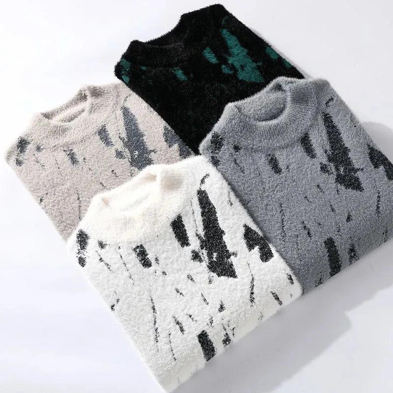 Fashion Sweaters/Male Loose Casual Knitted Pullover Round Neck Sweaters M-3XL