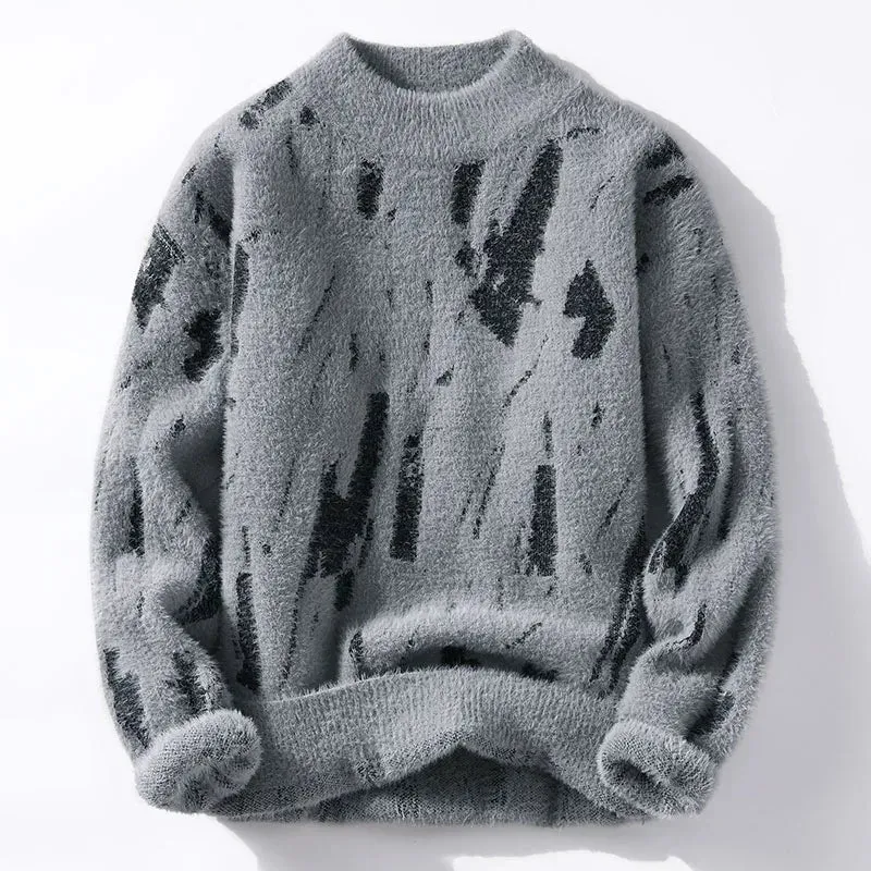 Fashion Sweaters/Male Loose Casual Knitted Pullover Round Neck Sweaters M-3XL