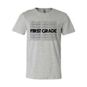 First Grade Stacked Print T-Shirt