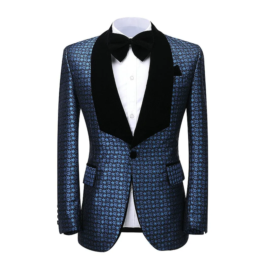 Formal Men's Suit Patterned Peak lapel 2 Piece Business Tuxedos (Blazer Pants)