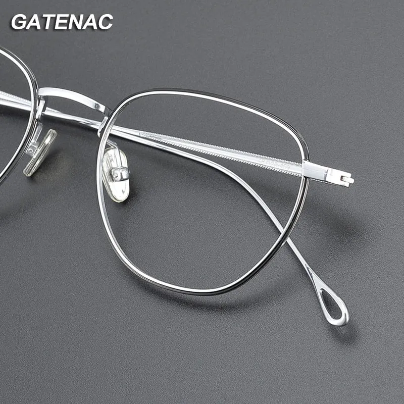 Gatenac Unisex Full Rim Square Titanium Eyeglasses Gxyj1046