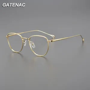 Gatenac Unisex Full Rim Square Titanium Eyeglasses Gxyj1046