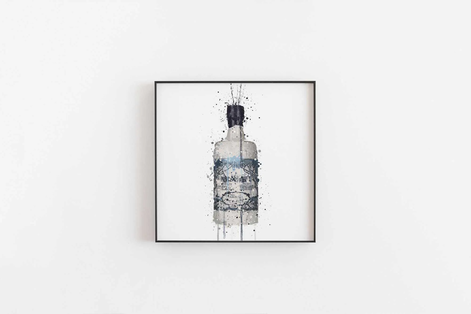 Gin Bottle Wall Art Print 'Rock Pool'