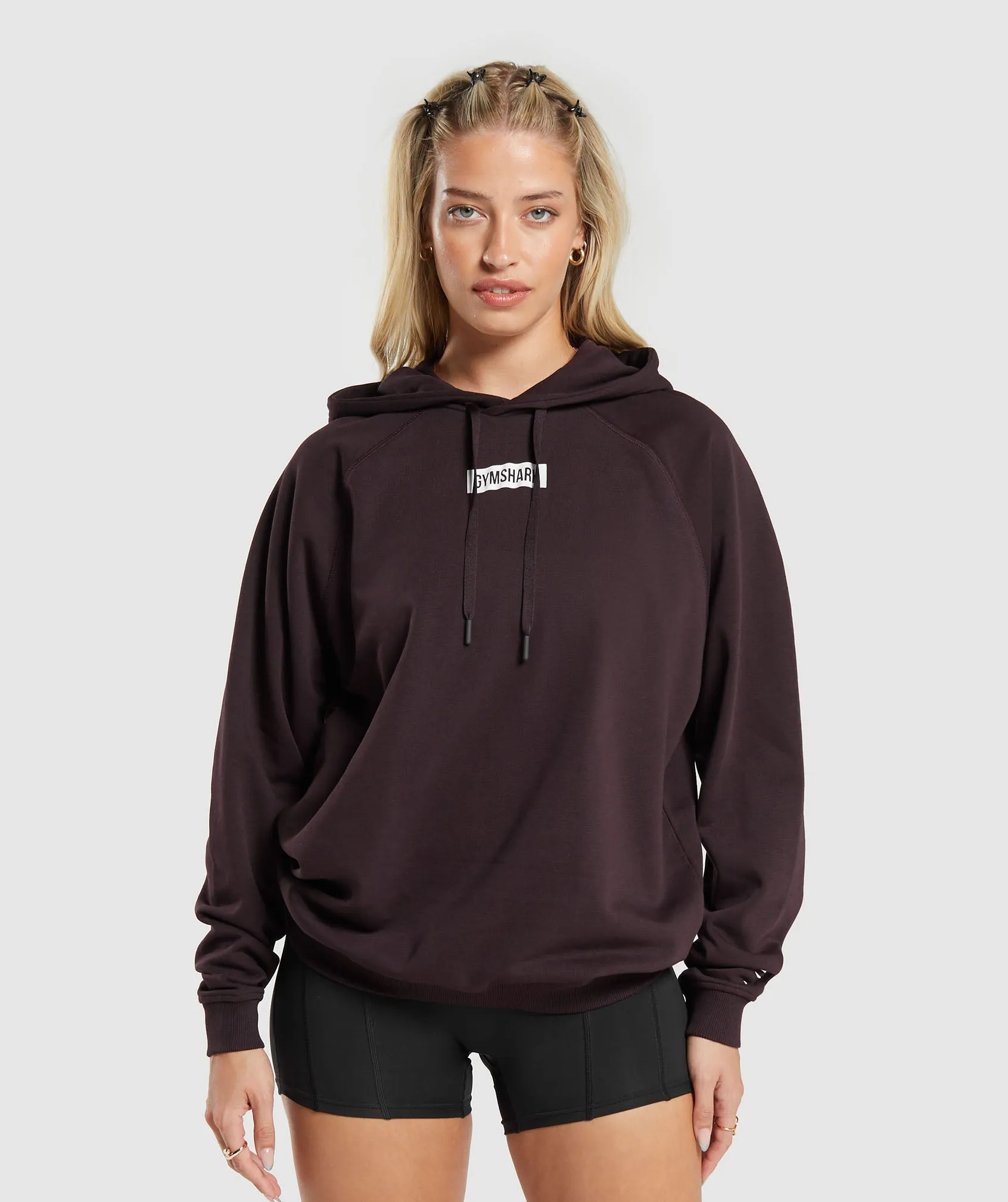 Gymshark Block Oversized Hoodie - Plum Brown