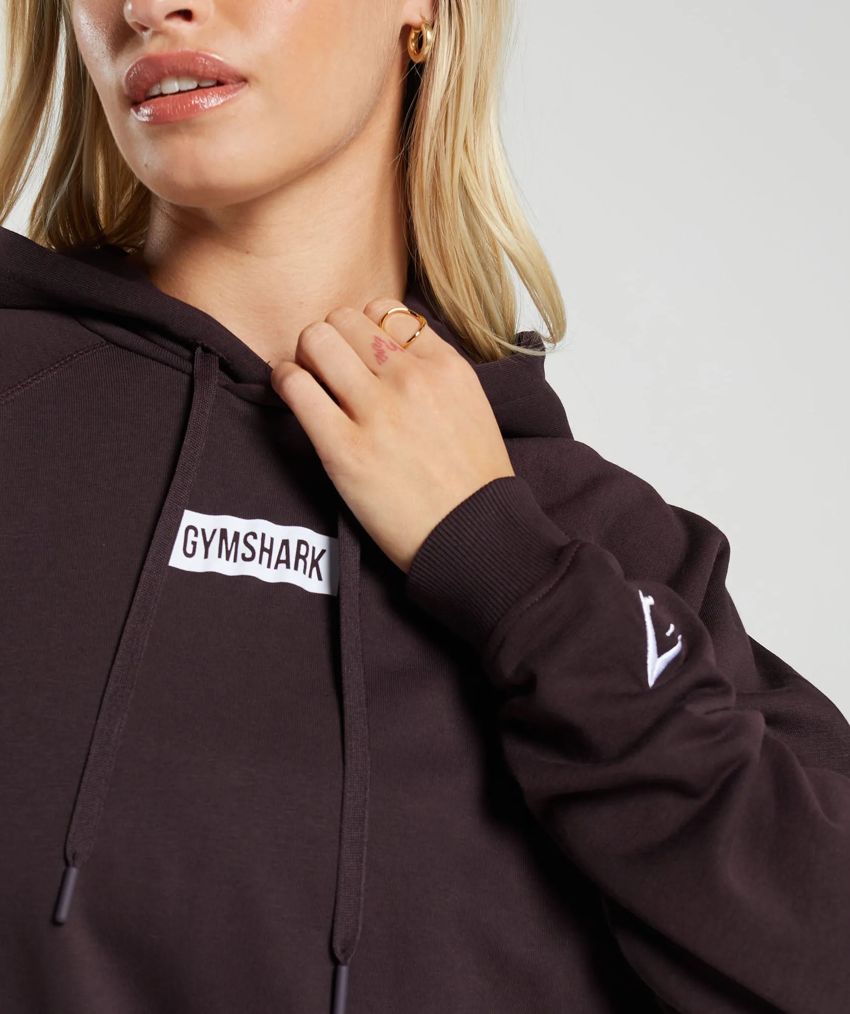 Gymshark Block Oversized Hoodie - Plum Brown