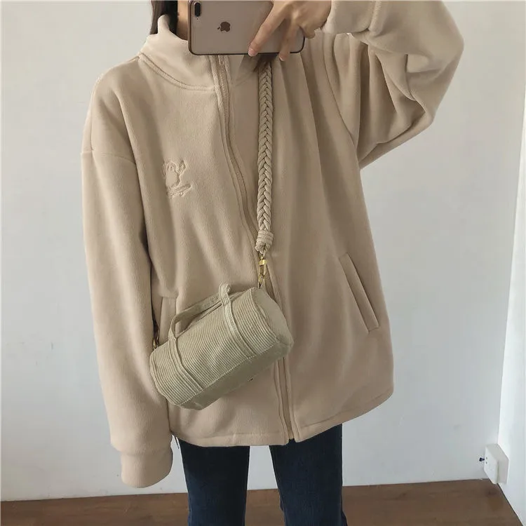 Hooded Sweatshirt Casual Thick Warm Loose Padded Jackets Coat