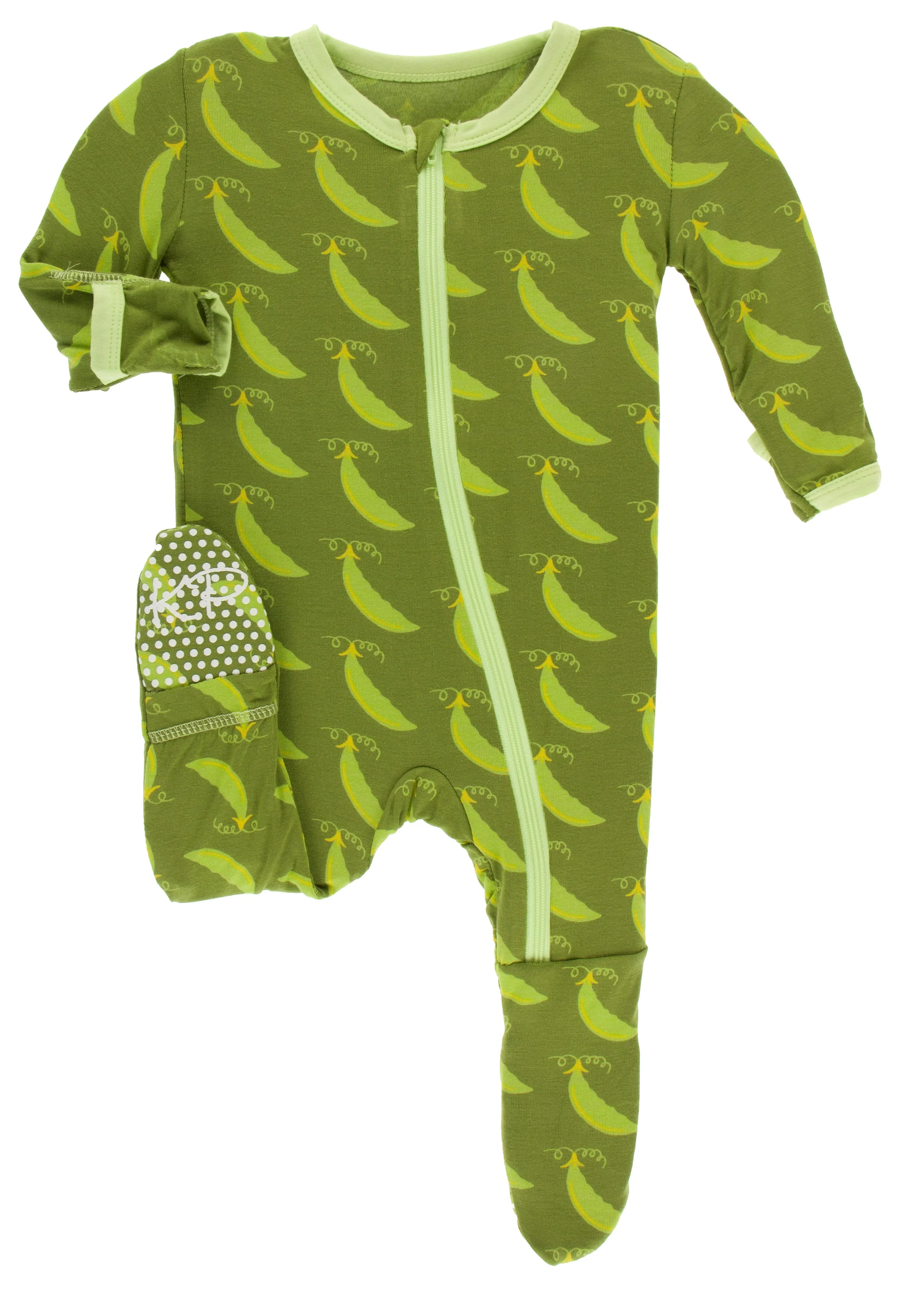 KicKee Pants Grasshopper Sweet Peas Footie with Zipper