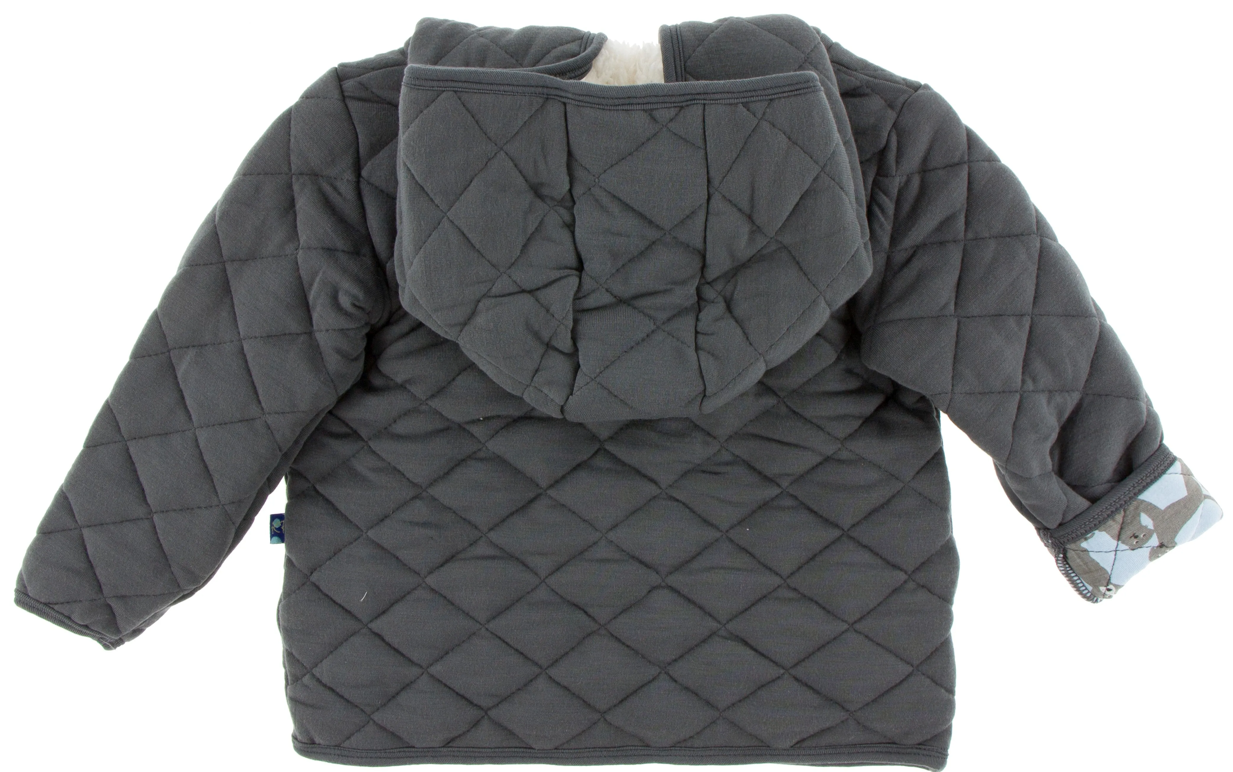 KicKee Pants Stone with London Dogs Quilted Jacket with Sherpa-Lined Hood