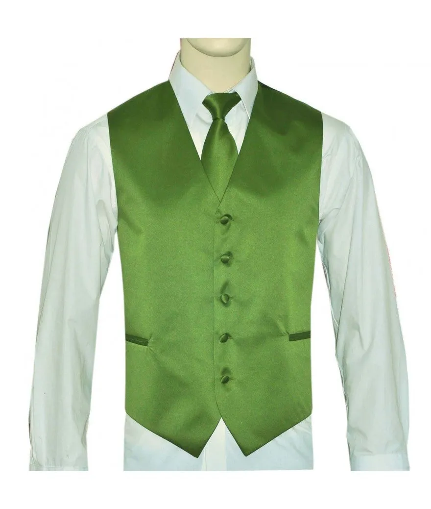 Kiwi Green Vest and Tie Set