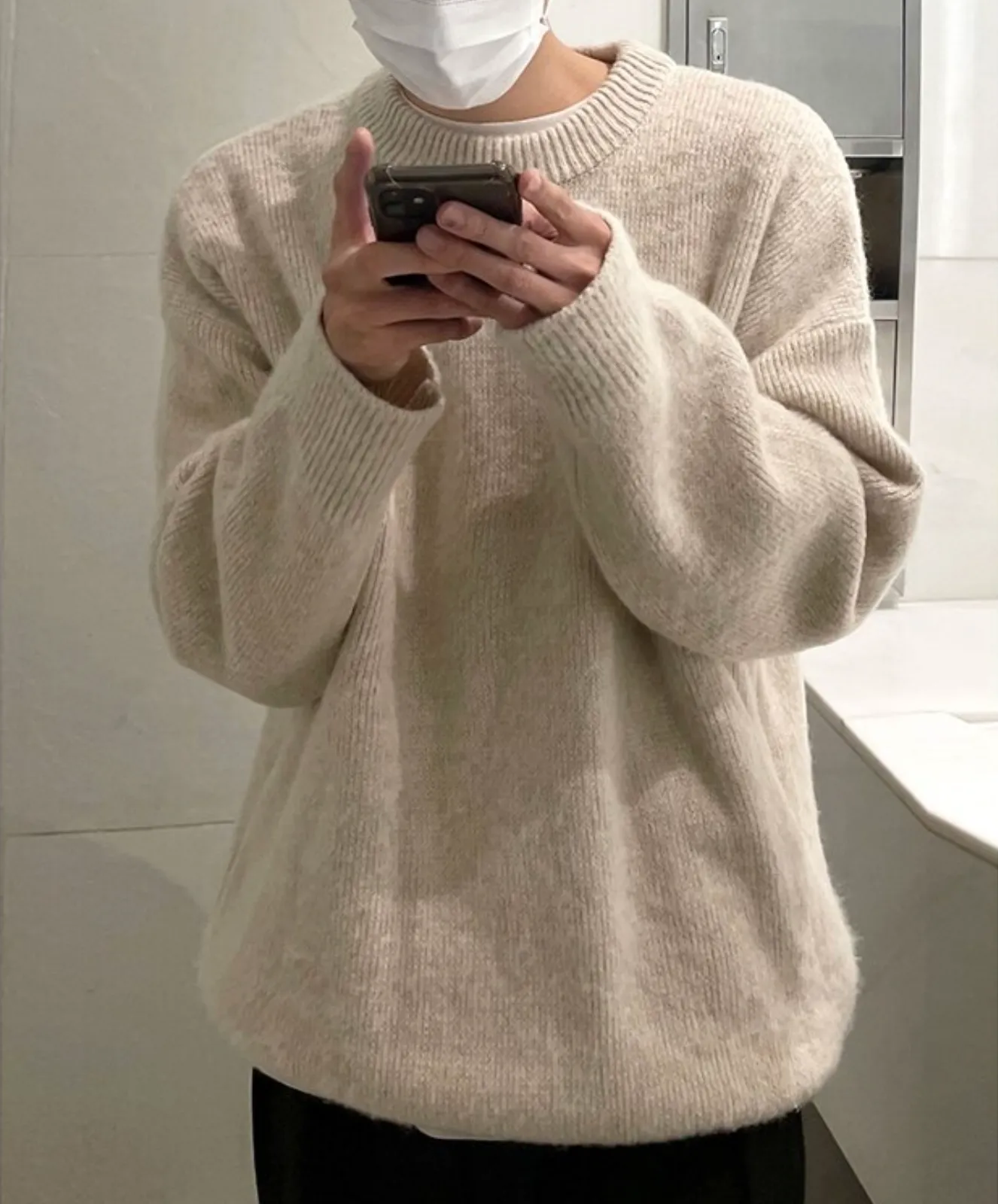 [Korean Style] 3 colors Wool Oversize Knitted Pullover Sweaters