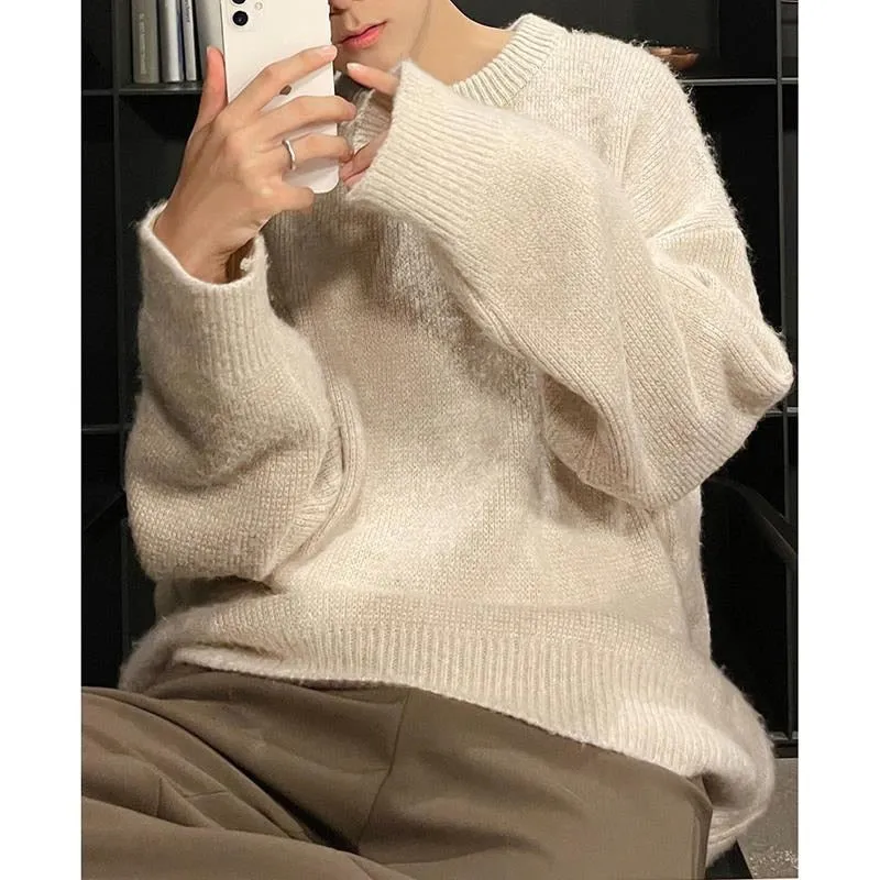 [Korean Style] 3 colors Wool Oversize Knitted Pullover Sweaters