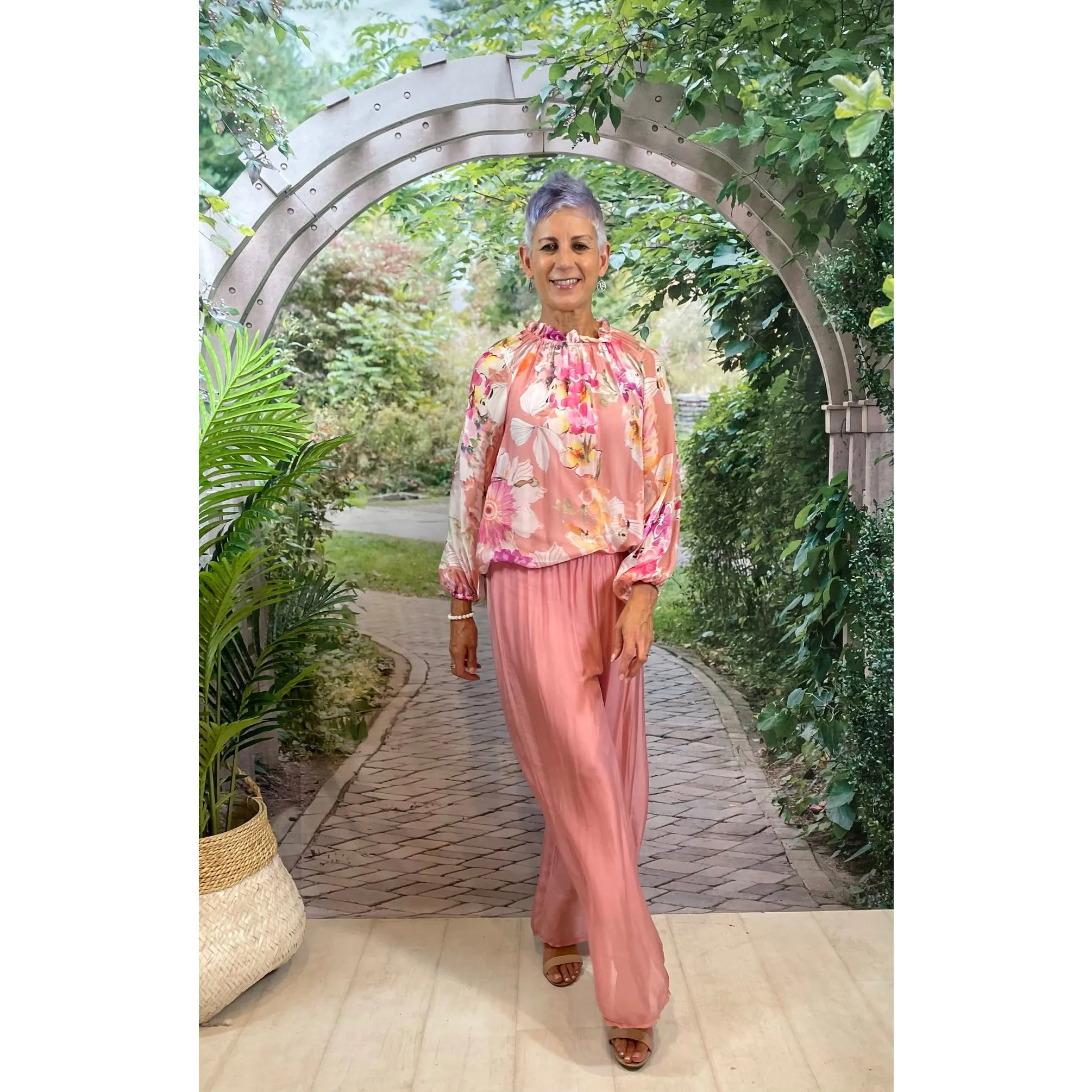 La Strada - Silky Lined Pants - Blush Pink