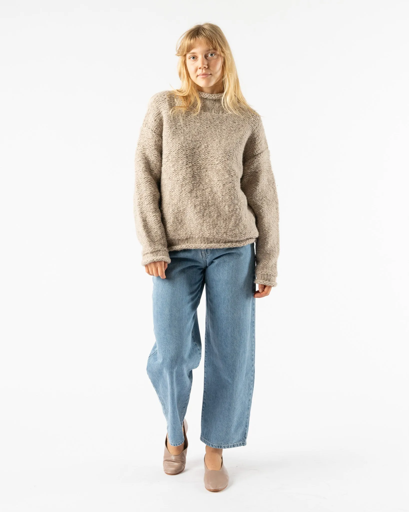 Lauren Manoogian Handknit Purl Rollneck in Dust