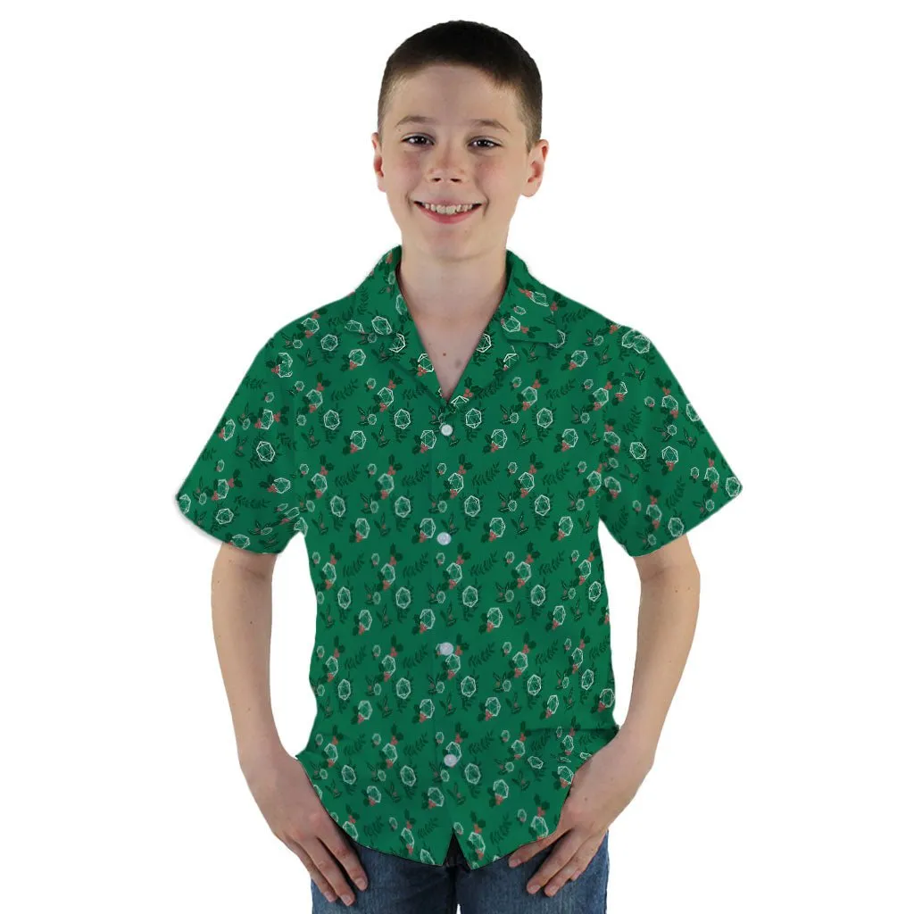 Leafy Mistletoe Dice Youth Hawaiian Shirt