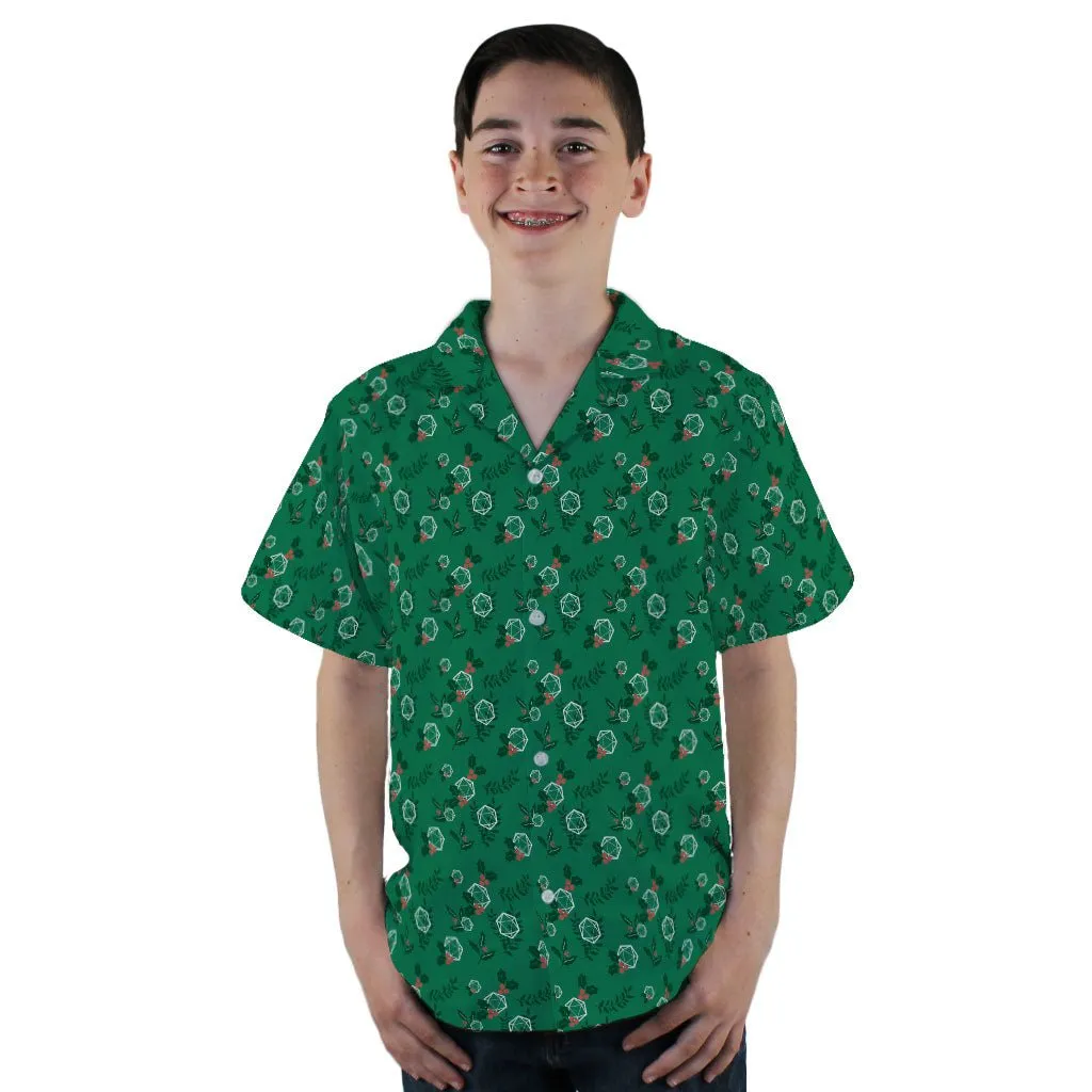 Leafy Mistletoe Dice Youth Hawaiian Shirt