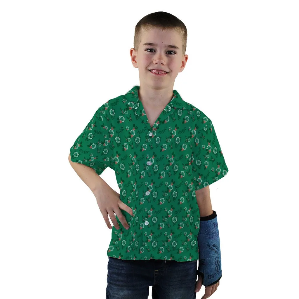 Leafy Mistletoe Dice Youth Hawaiian Shirt