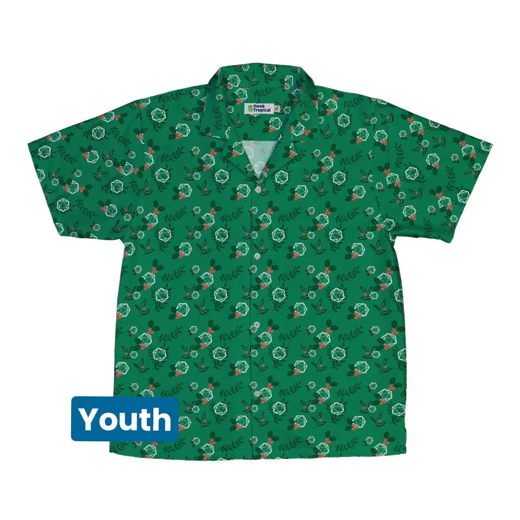 Leafy Mistletoe Dice Youth Hawaiian Shirt