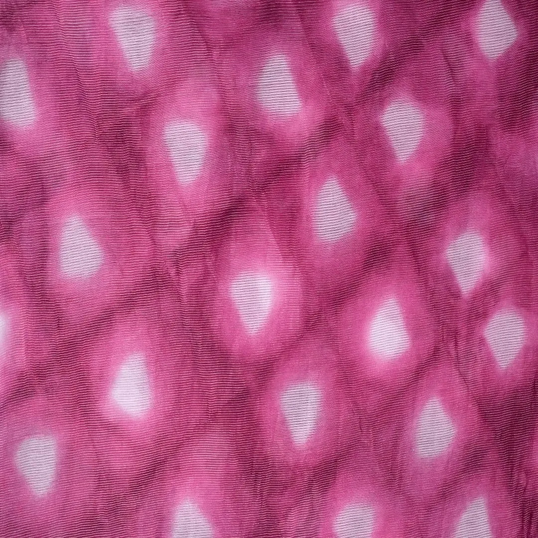 Majenta Tie Dye Silk Chanderi Fabric