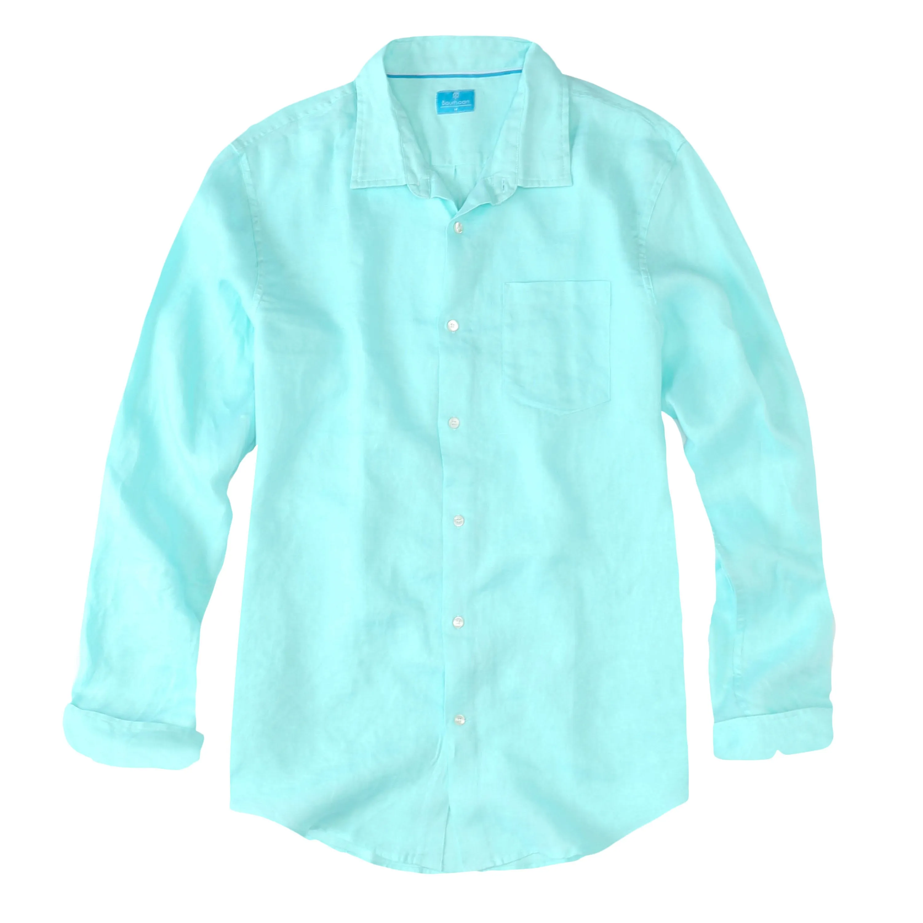 Men's Regular Fit Long Sleeve 100% Linen Shirt