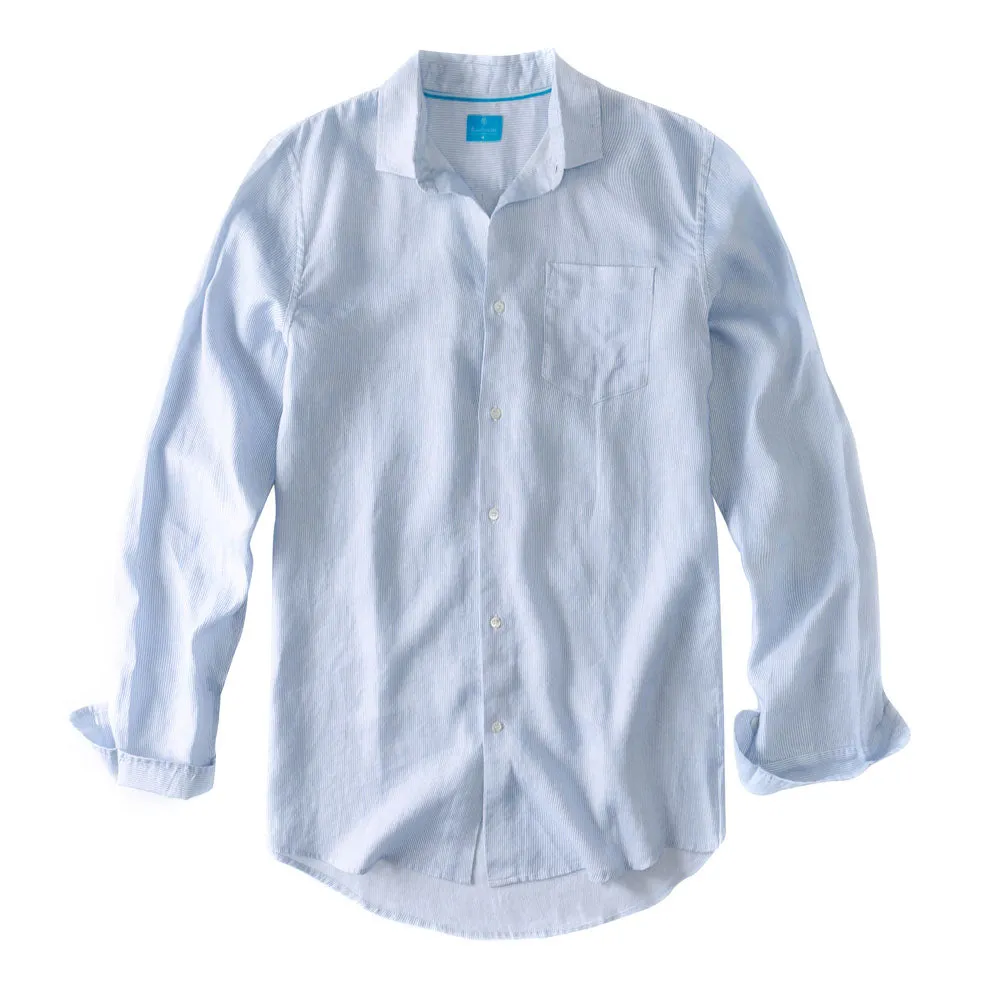 Men's Regular Fit Long Sleeve 100% Linen Shirt