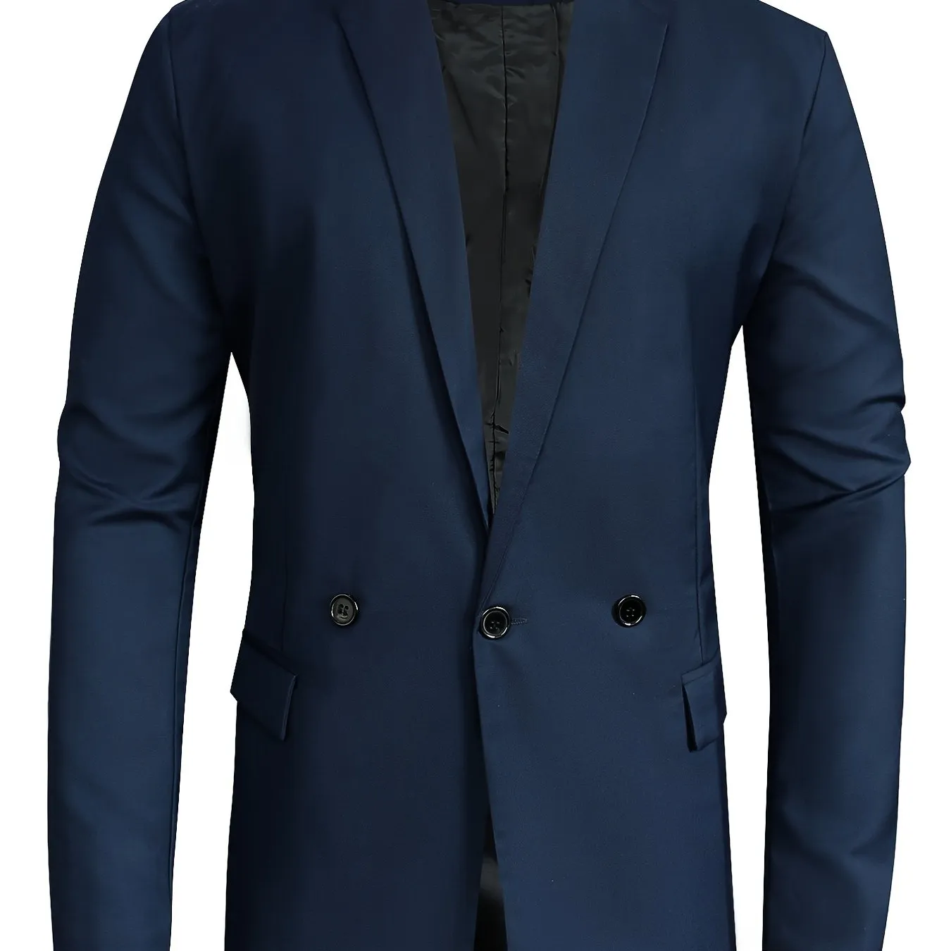 Men's Solid Color V-neck Casual Suit Top