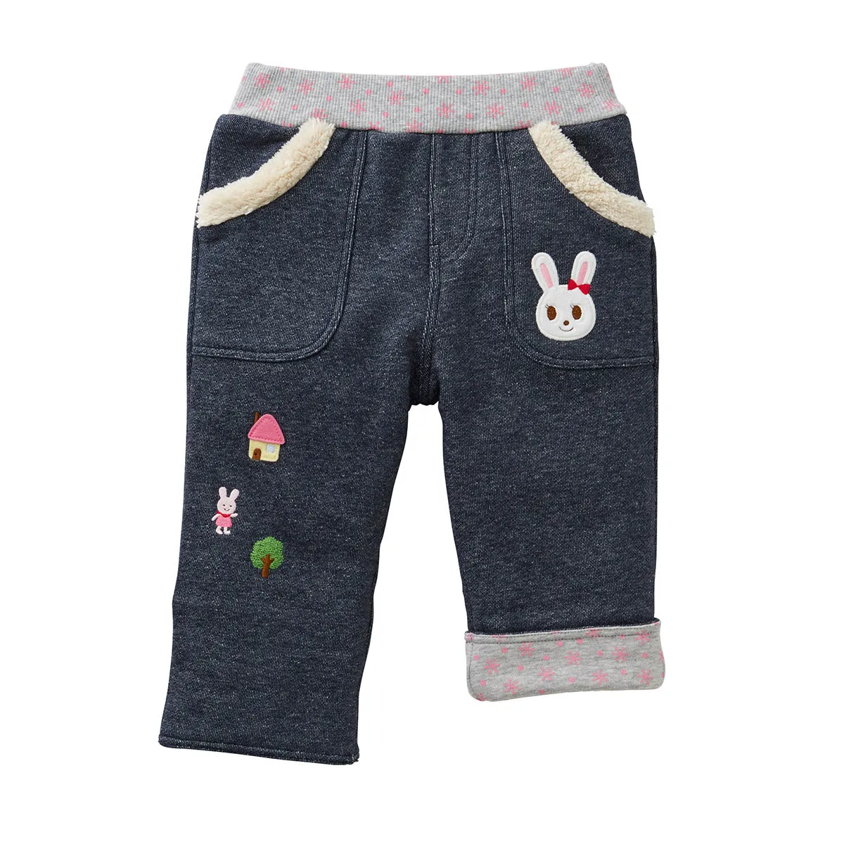 MIKI HOUSE Fleece-Lined Elastic Sweatpants