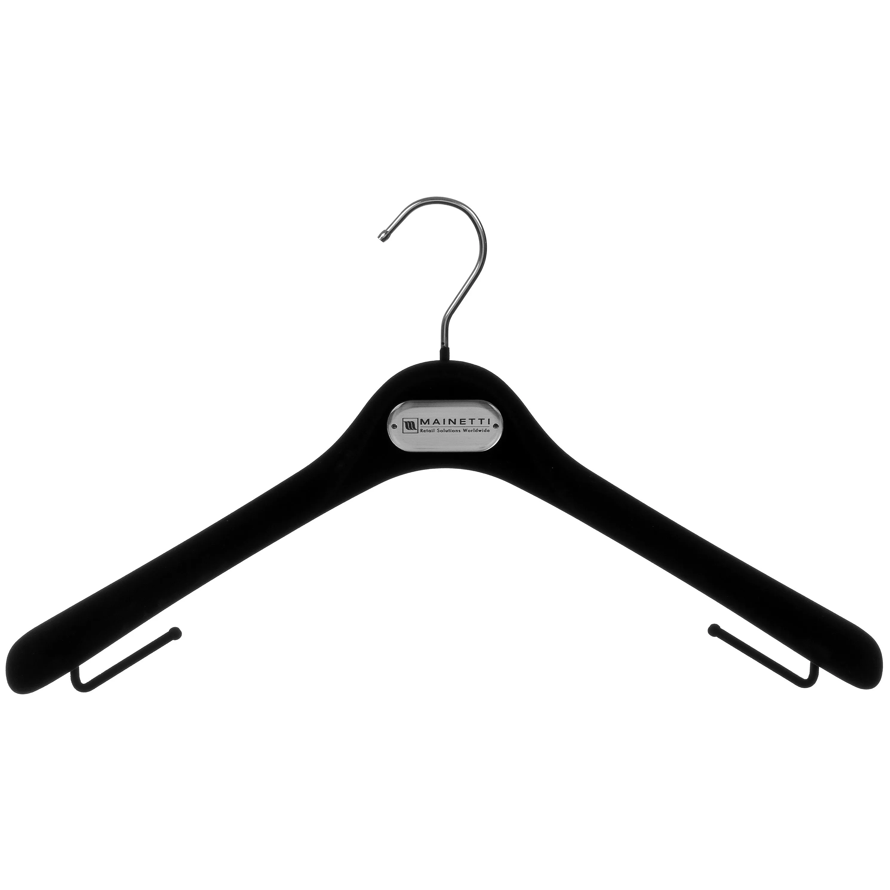 MLS - 16.5" Black Flocked Jacket Hanger