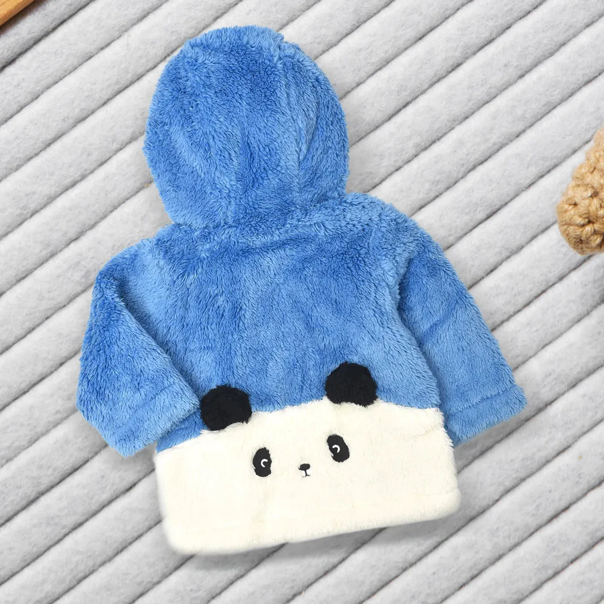 MNI Balabala  Panda Back Blue Warm Sherpa Fabric Hooded Jacket 13432