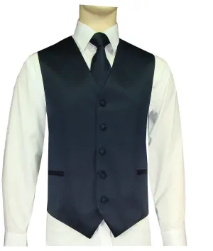 Navy Blue Vest and Tie Set