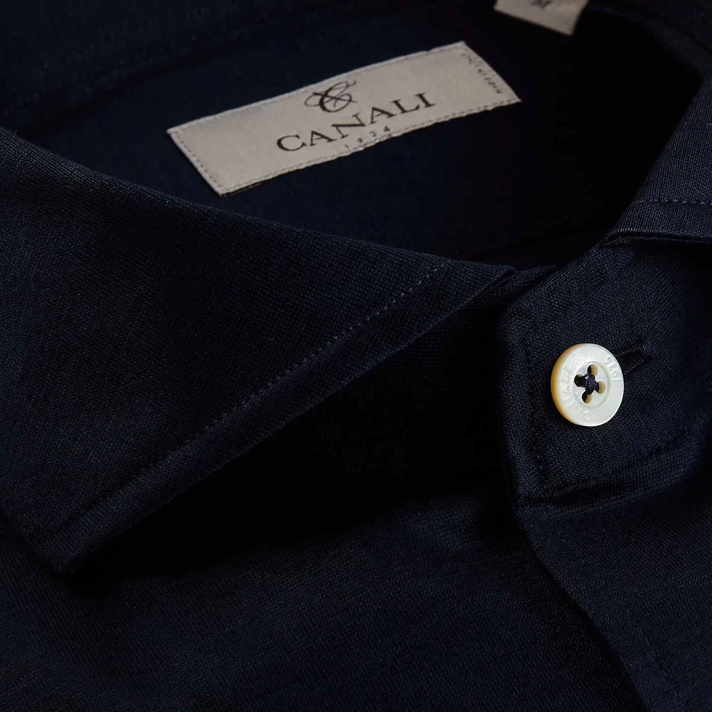 Navy Cotton Jersey Casual Shirt