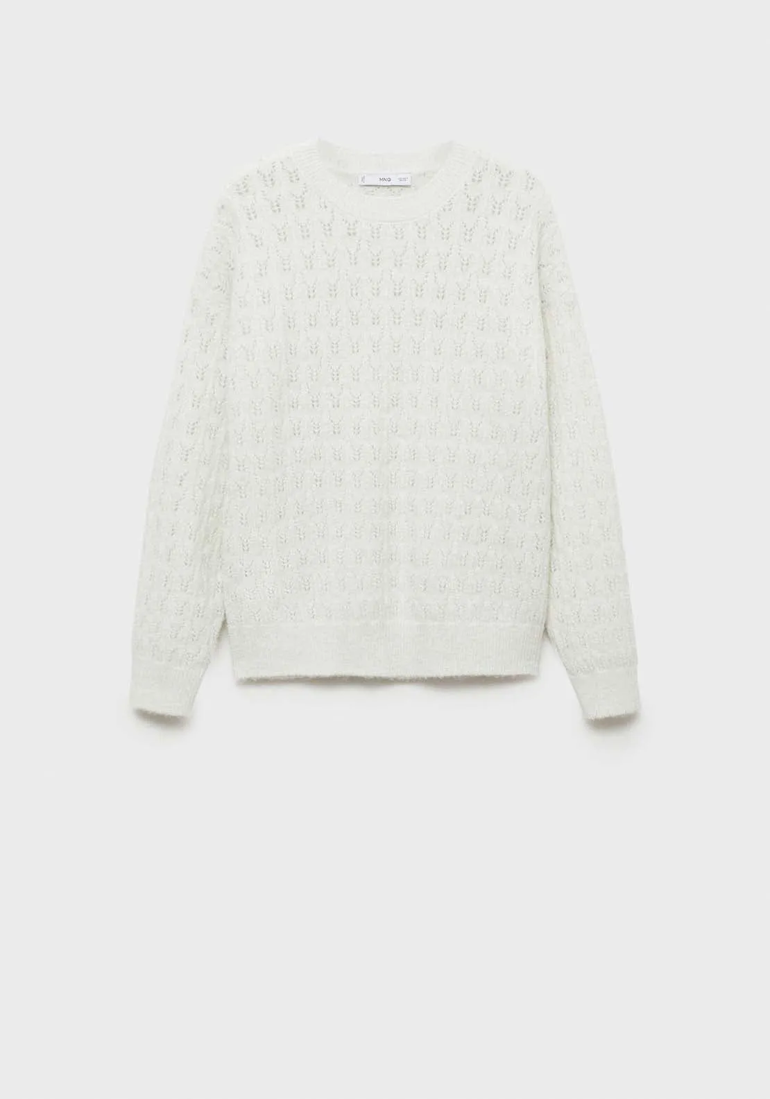 Openwork sweater with lúrex details - Light Beige