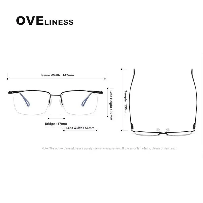 Oveliness Unisex Semi Rim Square Titanium Eyeglasses Actfour